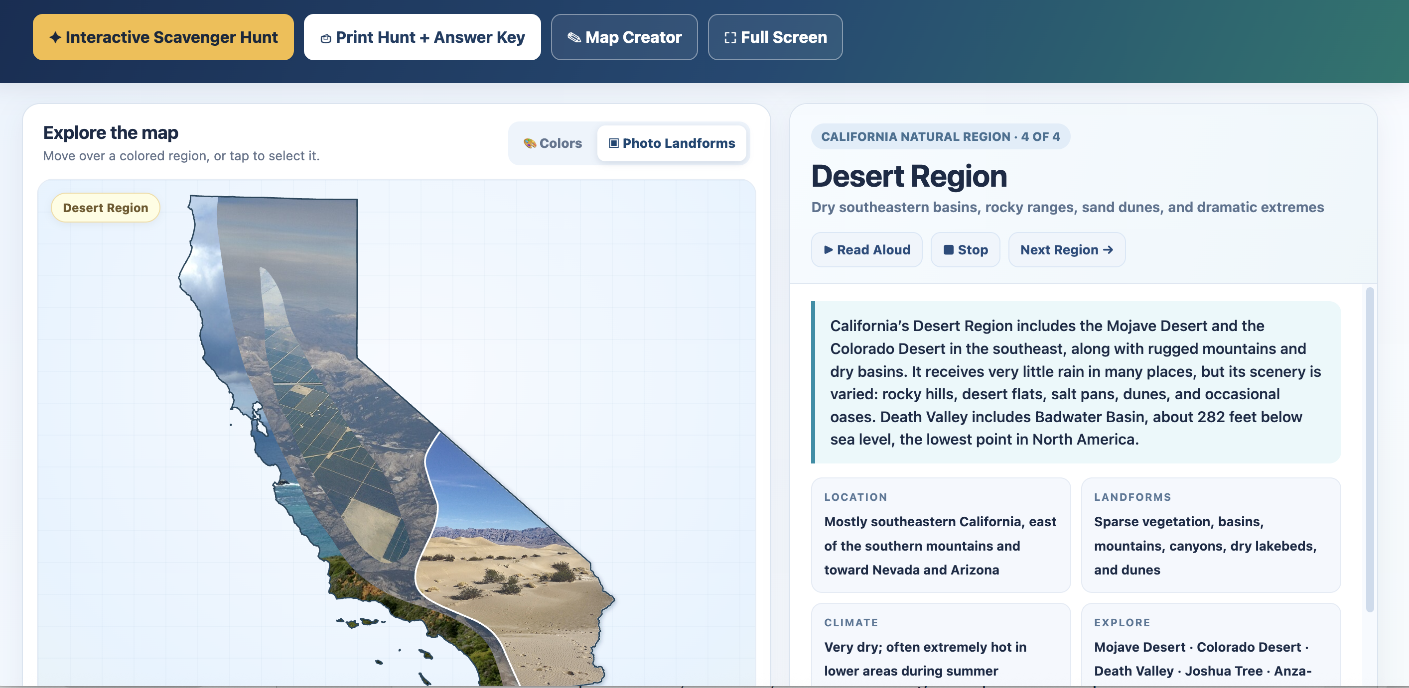 Four Regions of California Map and Map Maker
